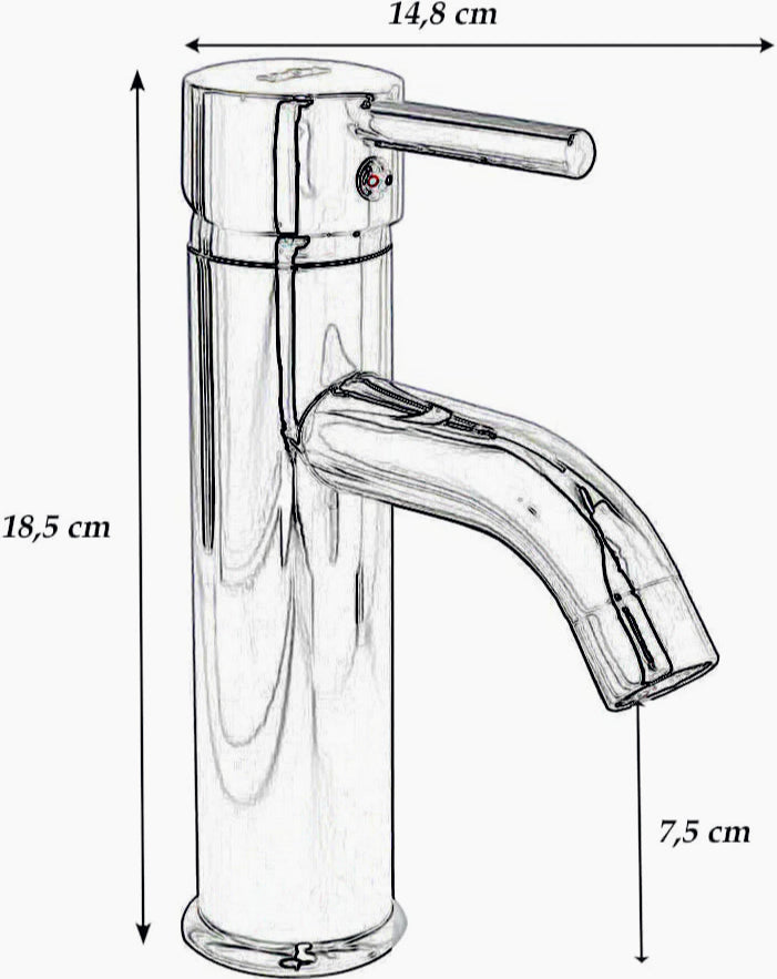 Rubinetto miscelatore per lavabo bagno modello Pisa, canna bassa - elegante e funzionale