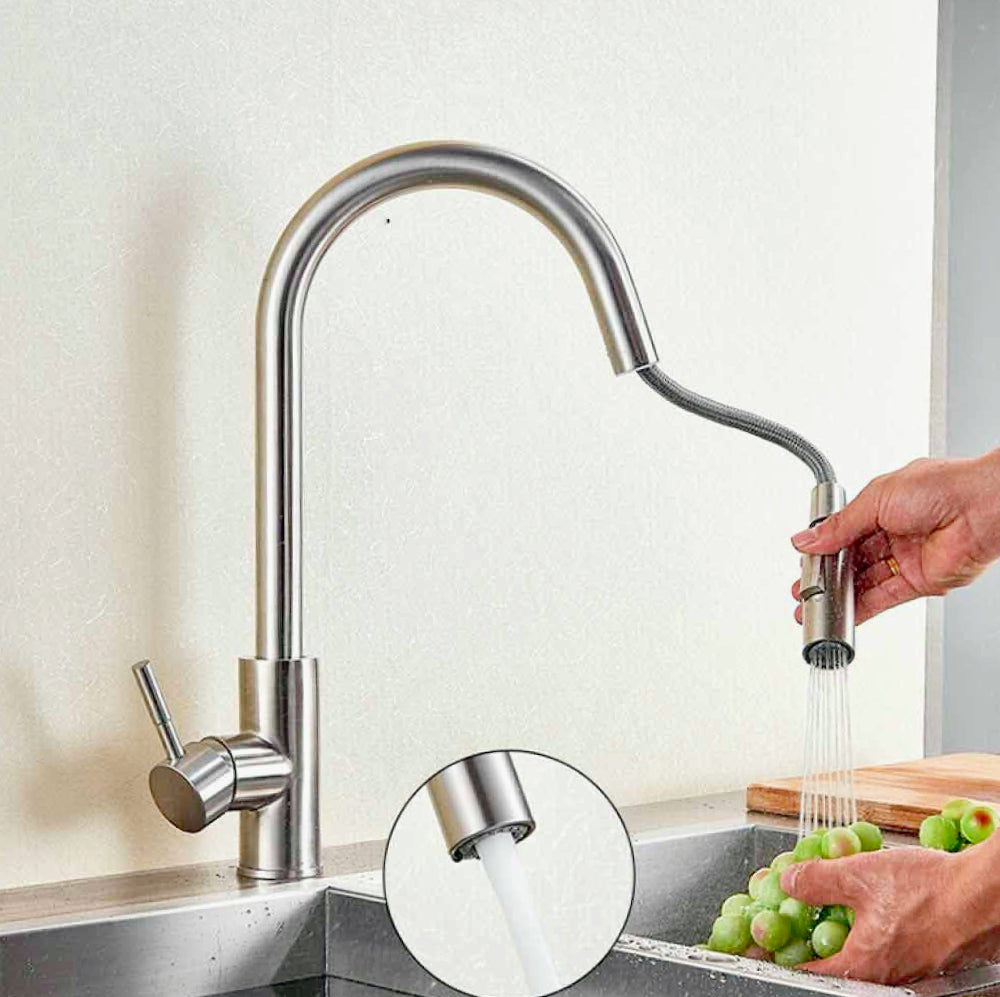 Rubinetto da cucina con comando touch, doccetta estensibile e 2 getti - pratico e di tendenza