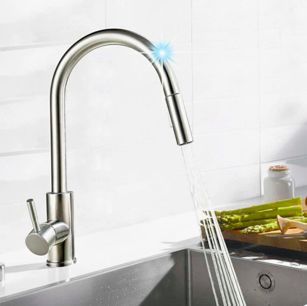 Rubinetto da cucina con comando touch, doccetta estensibile e 2 getti - pratico e di tendenza
