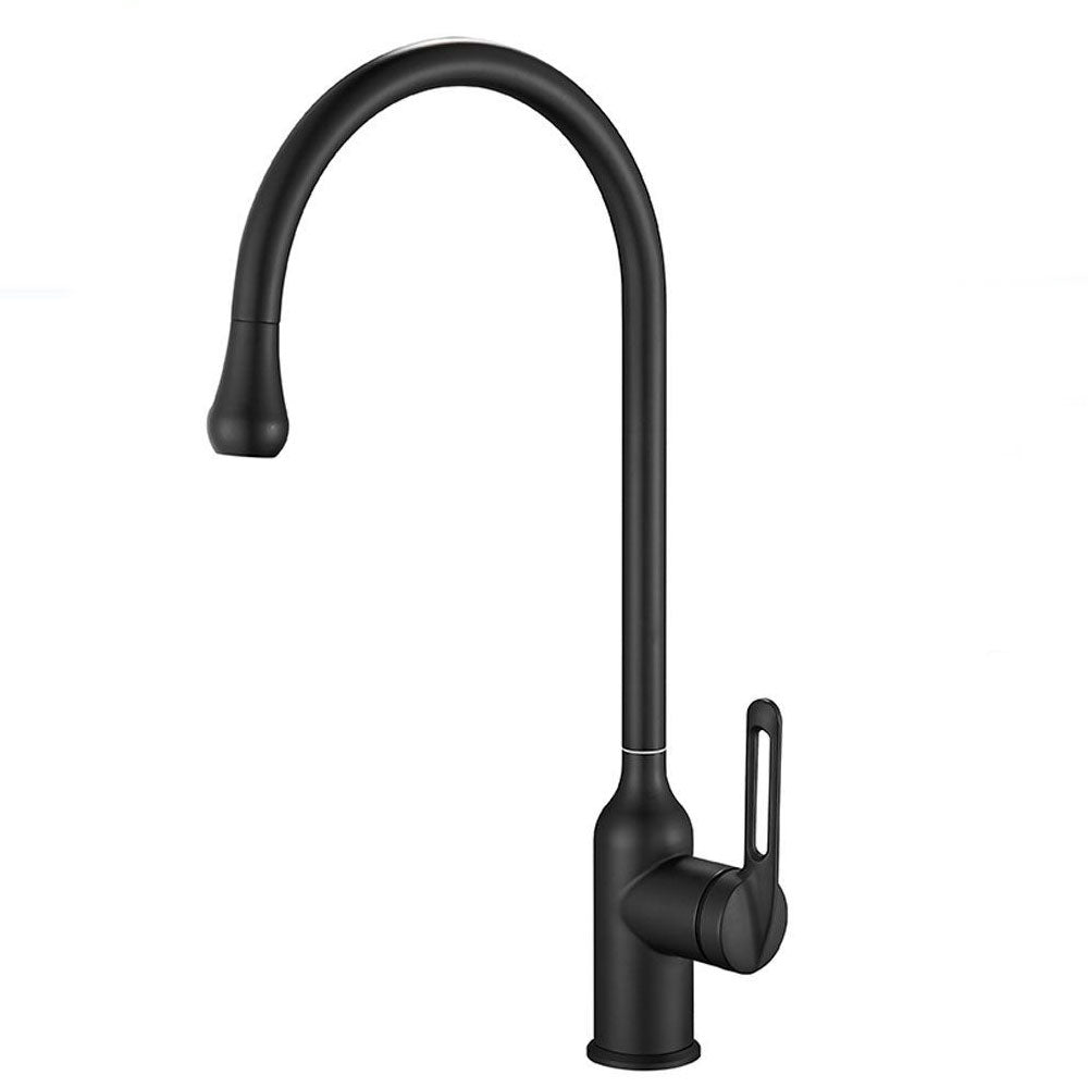 Rubinetto per lavandino da cucina a canna alta, finitura acciaio lucido o nero - design minimalista