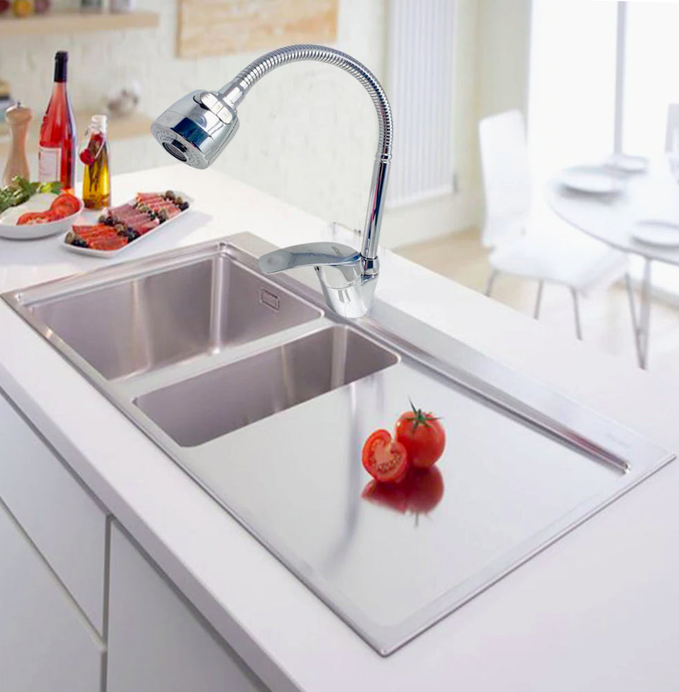Rubinetto a canna flessibile da lavello cucina con doccetta 2 getti – pratico e versatile