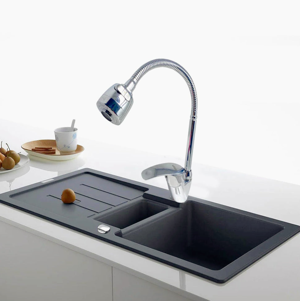 Rubinetto a canna flessibile da lavello cucina con doccetta 2 getti – pratico e versatile