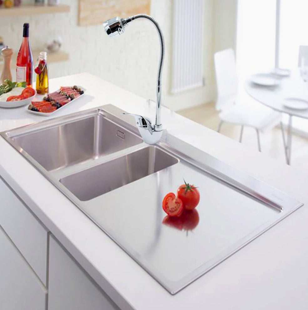 Rubinetto a canna flessibile da lavello cucina con doccetta 2 getti – pratico e versatile