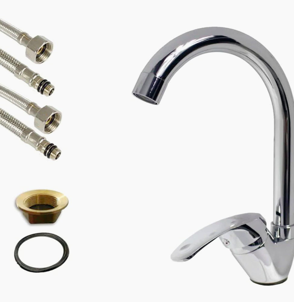 Rubinetto lavello cucina canna alta cromato lucido - moderno e resistente