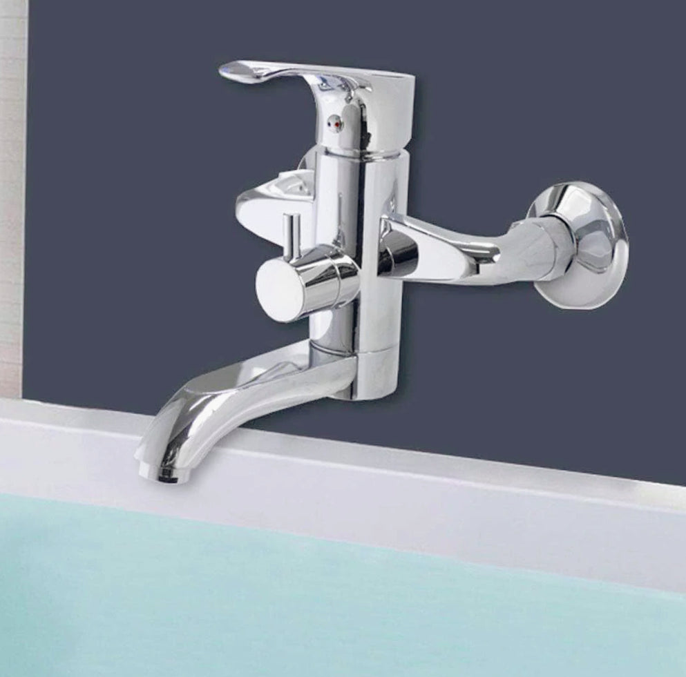 Rubinetto vasca a parete modello Love, miscelatore moderno cromato - elegante e resistente