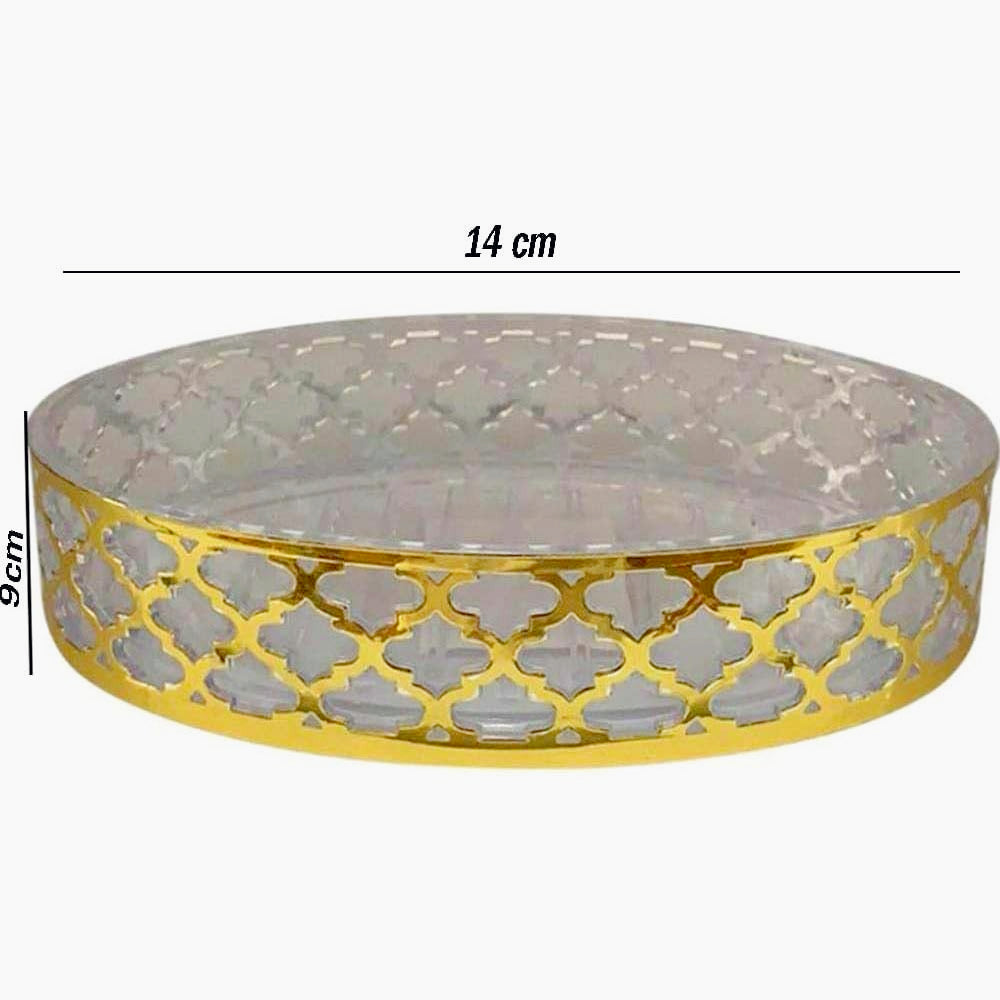 Set accessori bagno 3 pezzi in oro: dispenser, bicchiere e piattino - ambraled