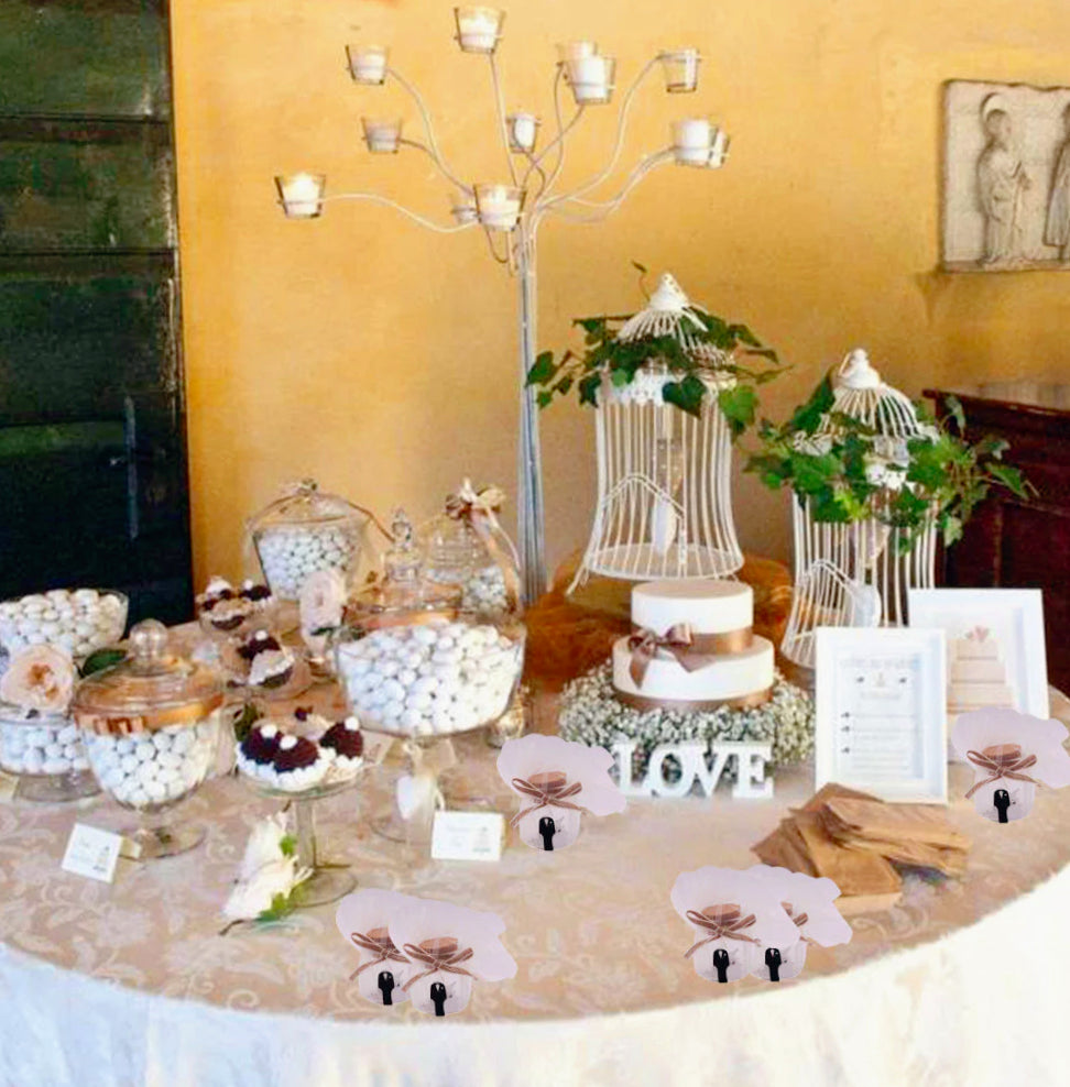 12 bomboniere in barattolino con velo bianco, perfette per matrimonio e confetti