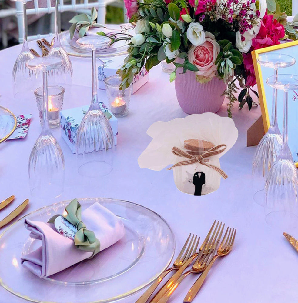 12 bomboniere in barattolino con velo bianco, perfette per matrimonio e confetti
