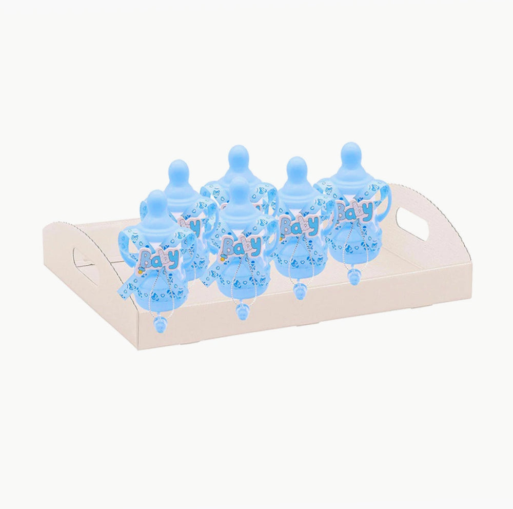 Set 12 bomboniere a forma di biberon per battesimo e nascita con portaconfetti - ambraled