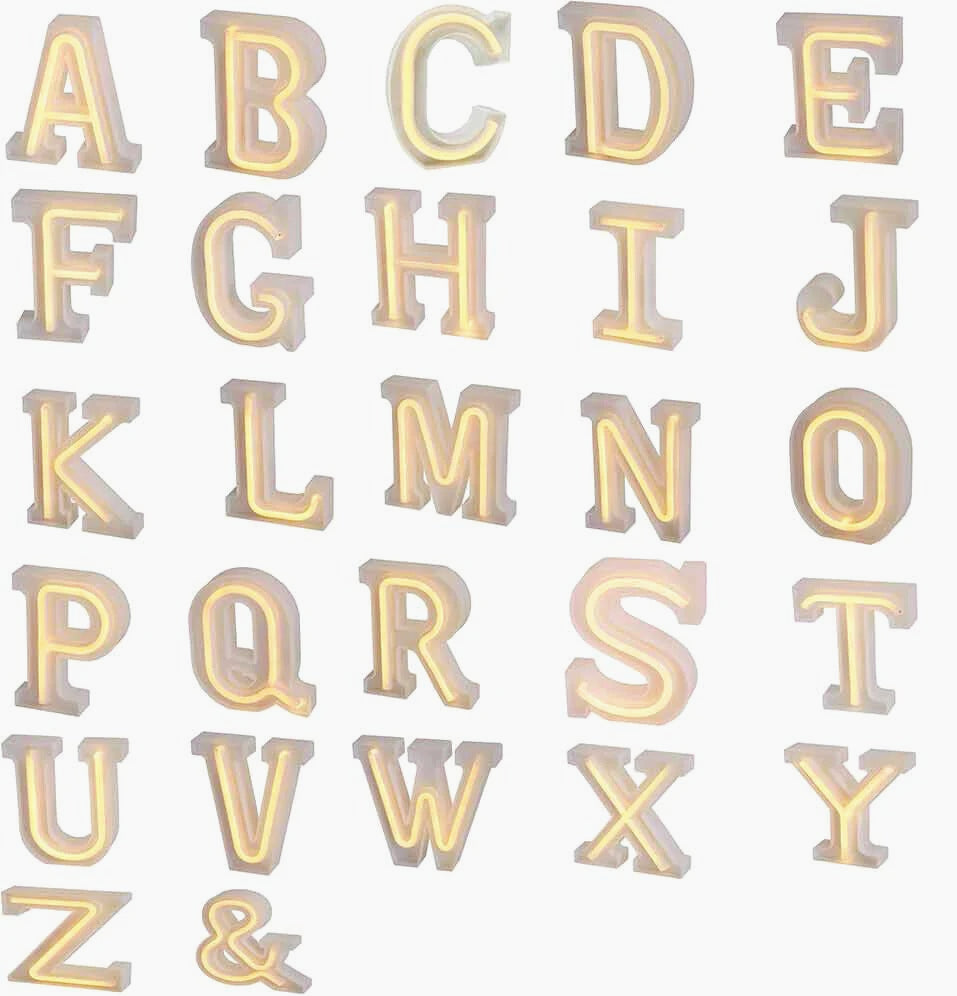 Lettere luminose LED dalla A alla Z – Decorazione festa con luce calda - ambraled