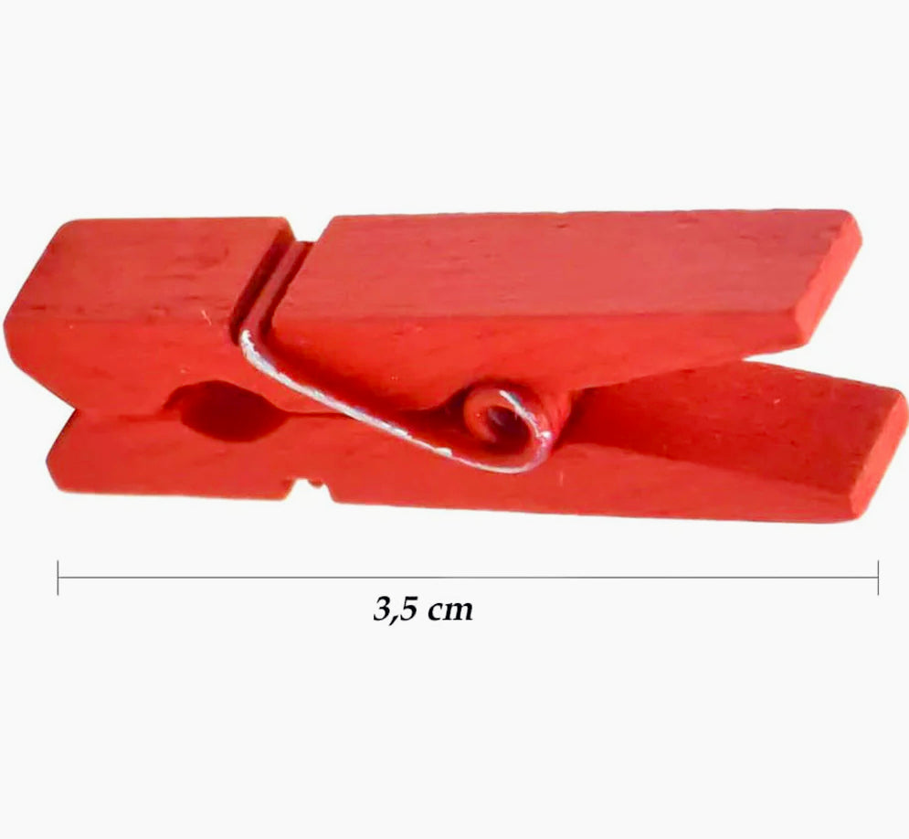 100 mollette in legno colorato e chiaro 3,5 cm, perfette per decorazione regali