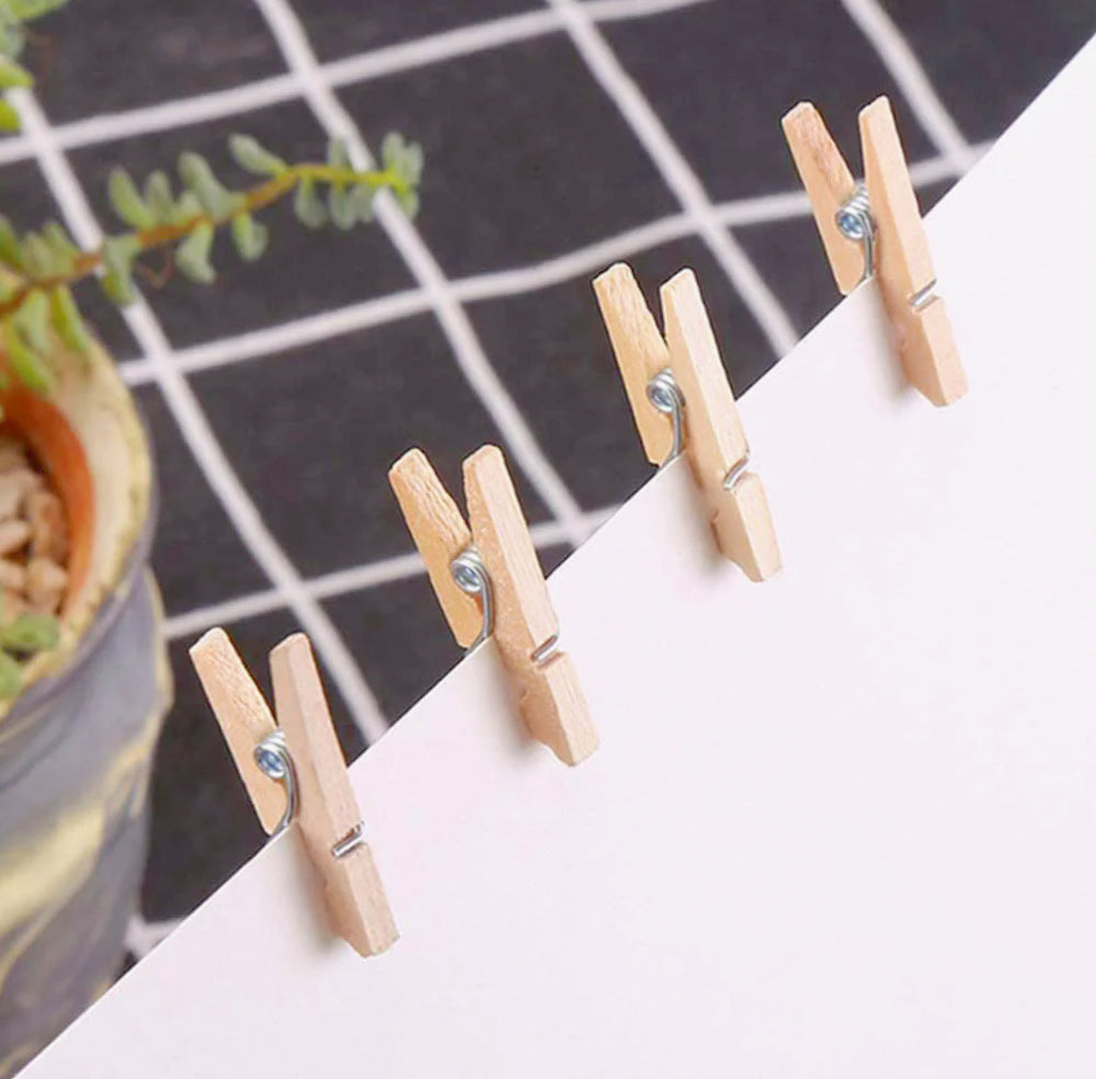 100 mollette in legno colorato e chiaro 3,5 cm, perfette per decorazione regali