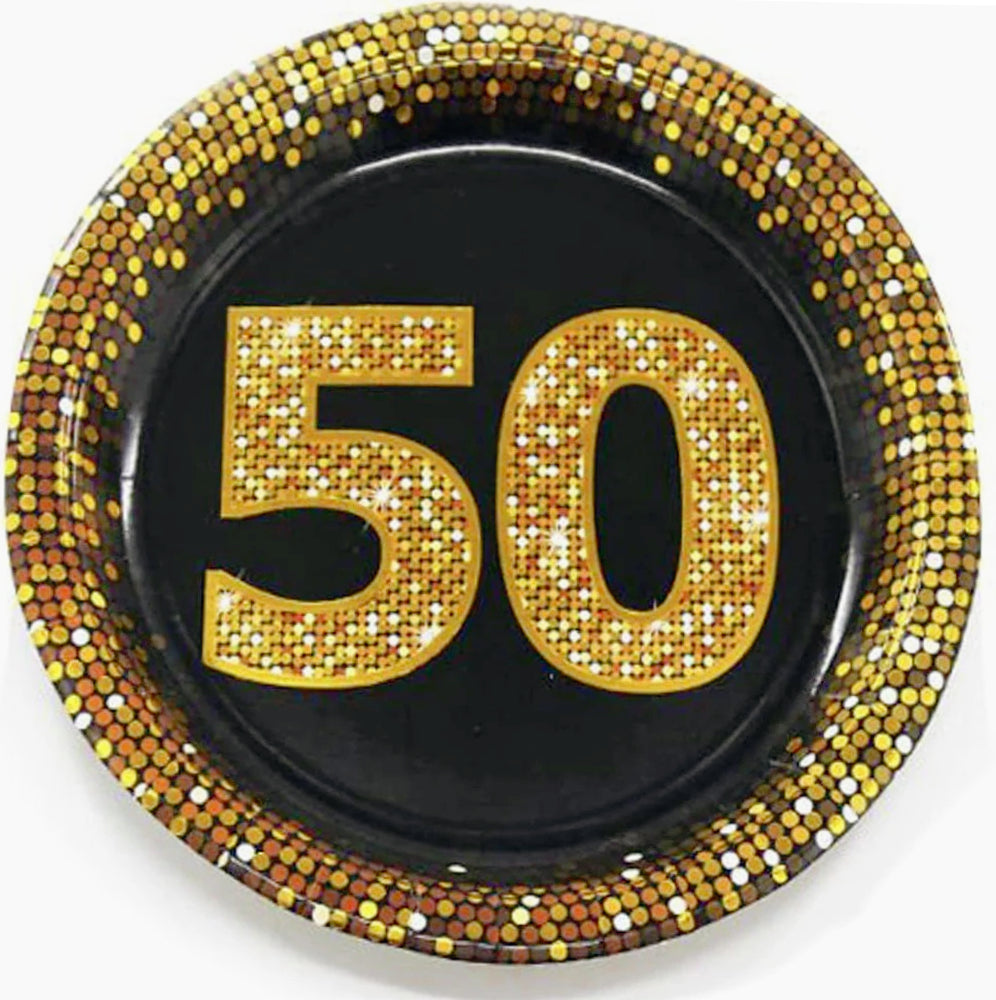 28 piatti di carta nero e oro per compleanni 30 40 50 anni (58 caratteri) - ambraled