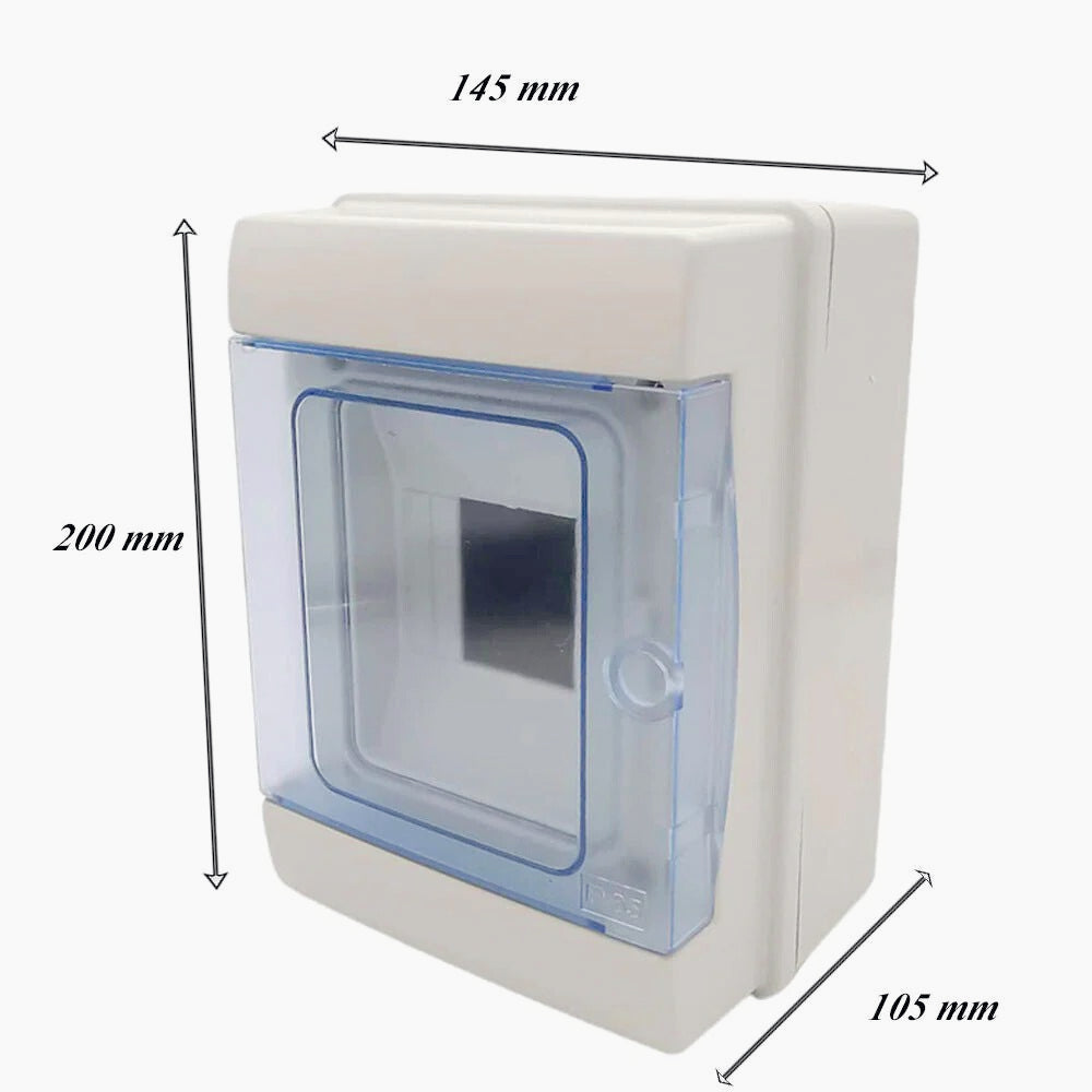 Centralino 4 moduli – IP65 con portello, quadro elettrico a stagno - ambraled