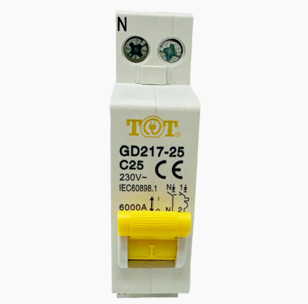 Interruttore magnetotermico 1P+N 6kA – 10-32A per quadro elettrico - ambraled