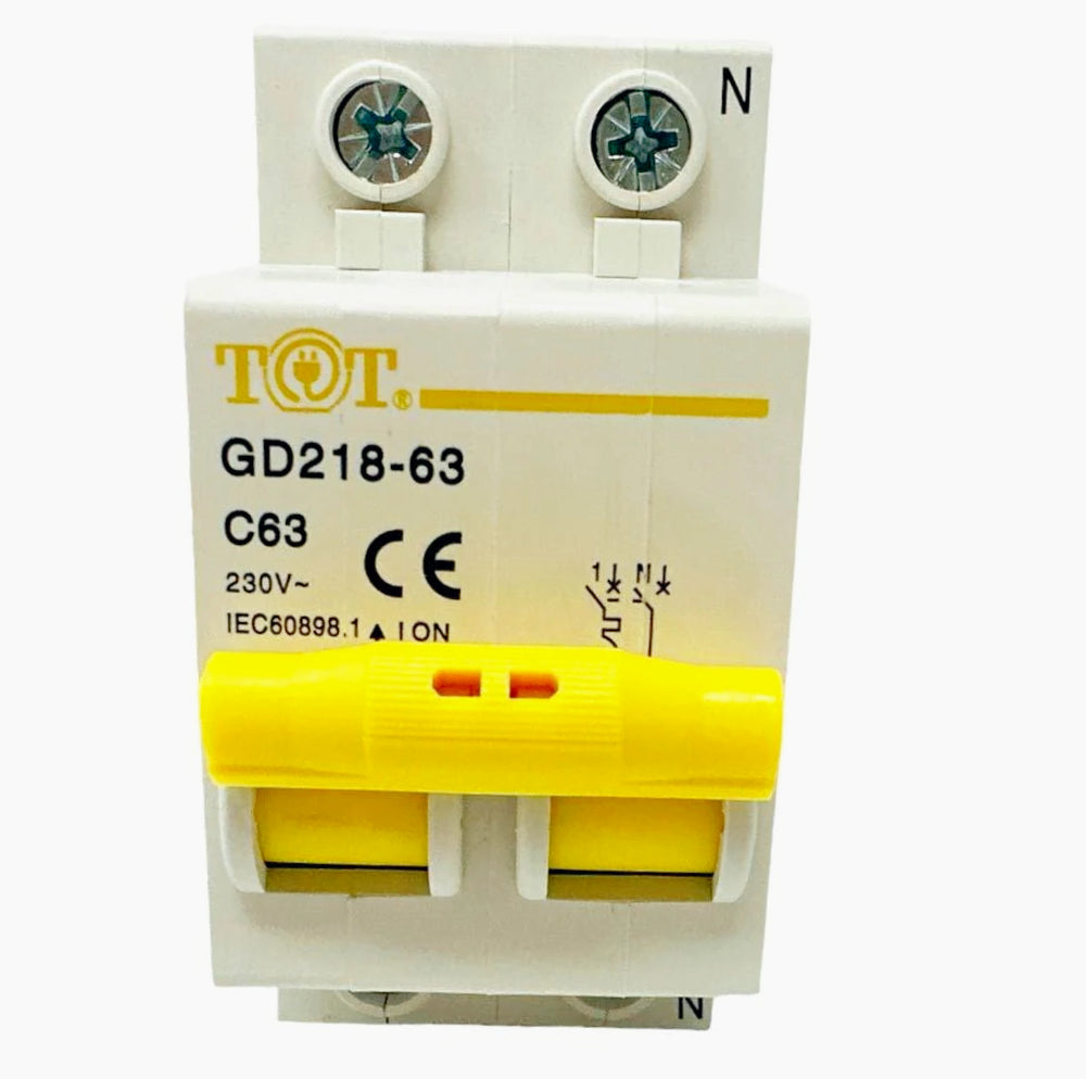 Interruttore magnetotermico 2P+N 6kA – 10-63A per quadro elettrico - ambraled