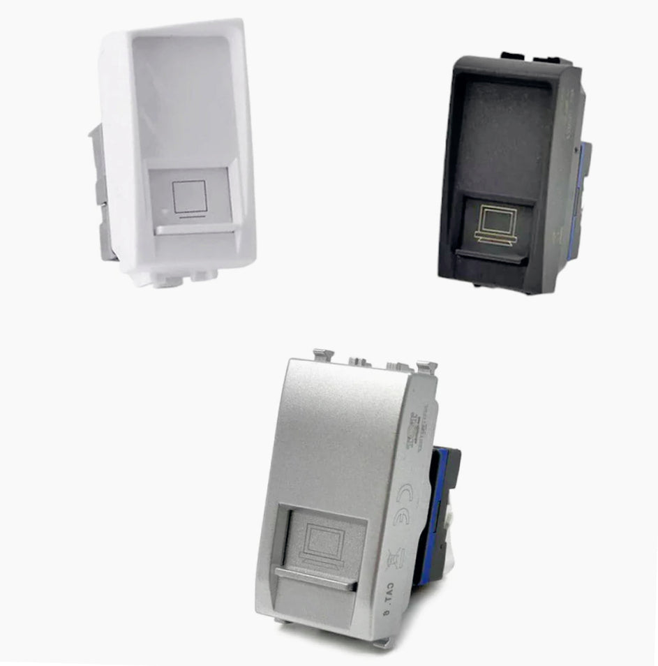 Presa di rete LAN RJ45 8P8C UTP Cat5e – 1 Porta, compatibile con Living Light International Air - ambraled
