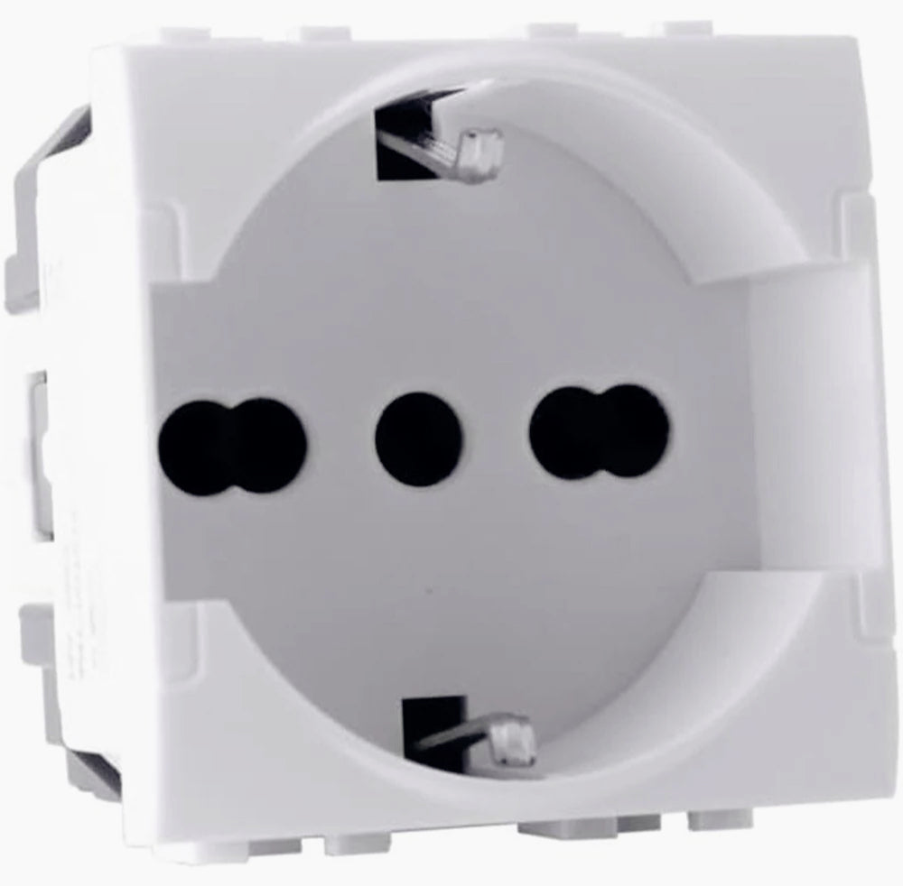 Presa Schuko 10/16A 2P – Compatibile con Living Light International Air - ambraled