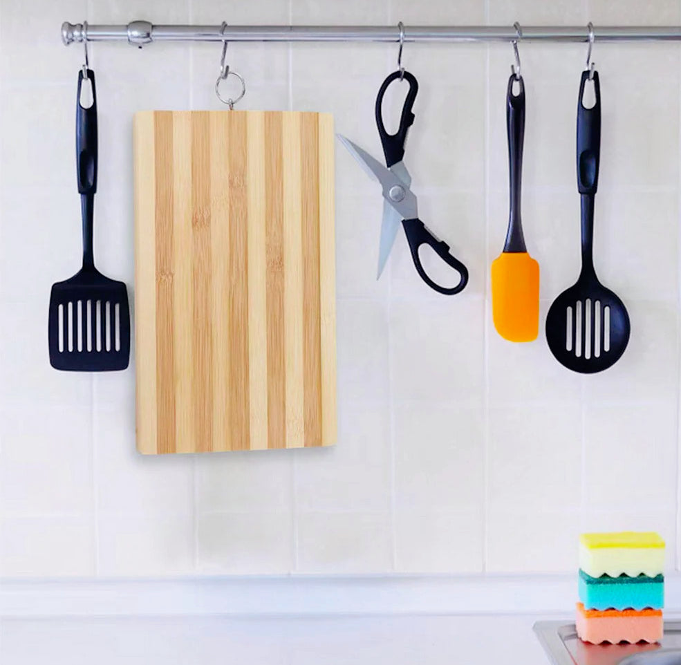 Tagliere rettangolare in legno zebrato con gancio – Disponibile in varie misure, elegante e funzionale