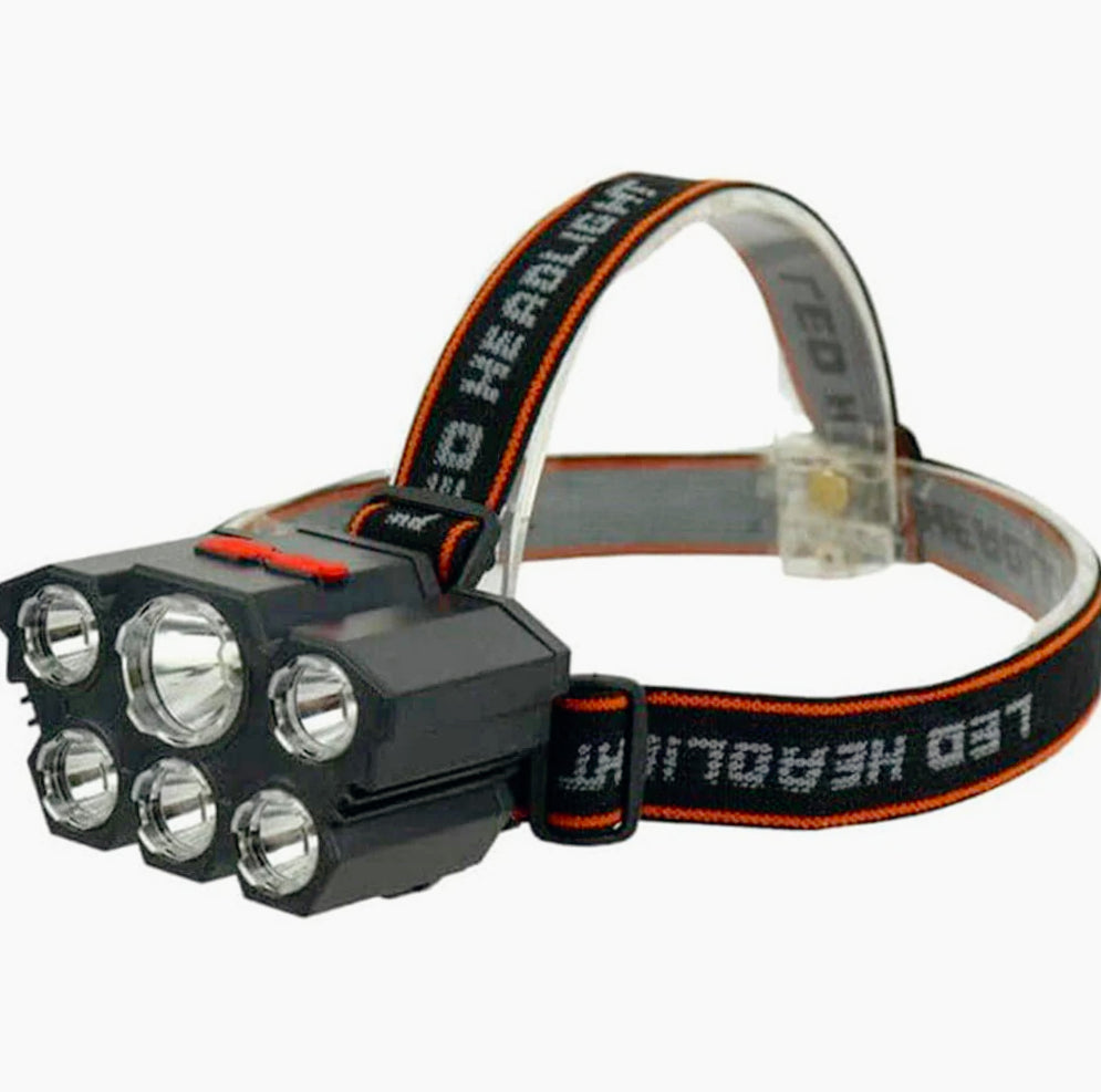 Torcia ricaricabile a 6 LED – Dimmerabile e lampada frontale inclinabile