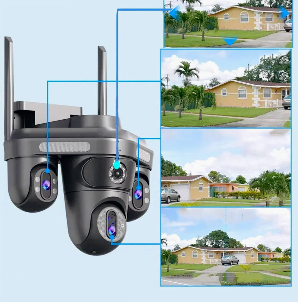Telecamera Wi-Fi 4 obiettivi – 1 fisso + 3 motorizzati, zoom 10X, 4MP (Full HD+)