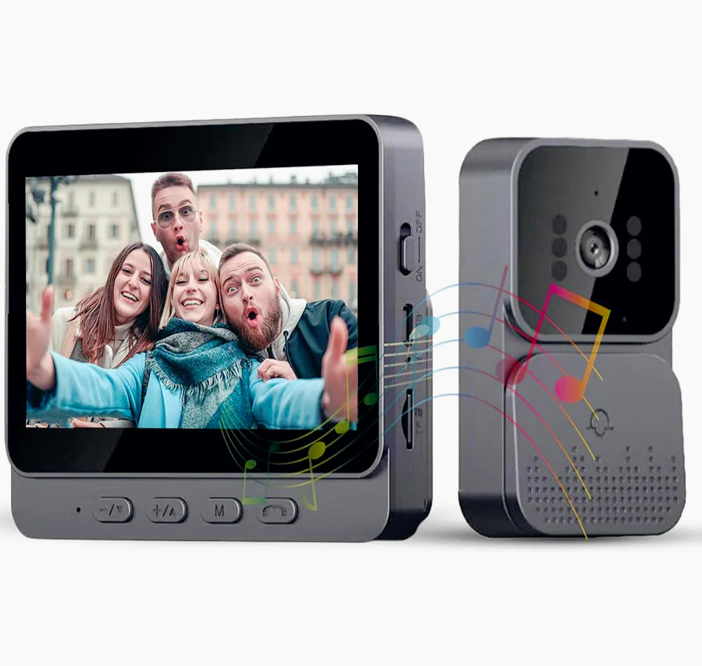Campanello wireless ricaricabile 4,3" – audio/video + monitor SD - ambraled