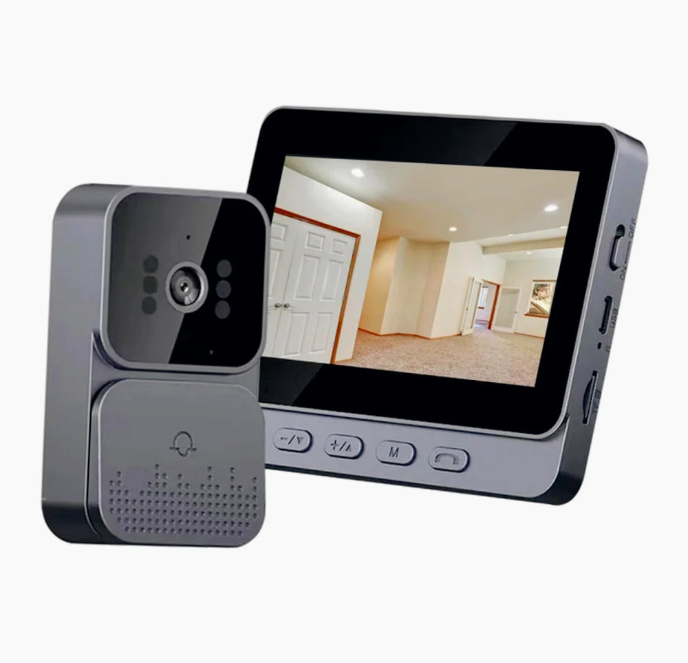 Campanello wireless ricaricabile 4,3" – audio/video + monitor SD - ambraled