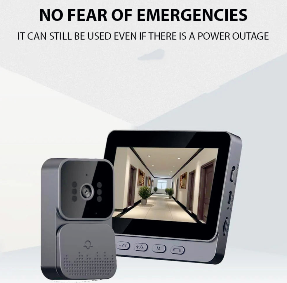 Campanello wireless ricaricabile 4,3" – audio/video + monitor SD - ambraled