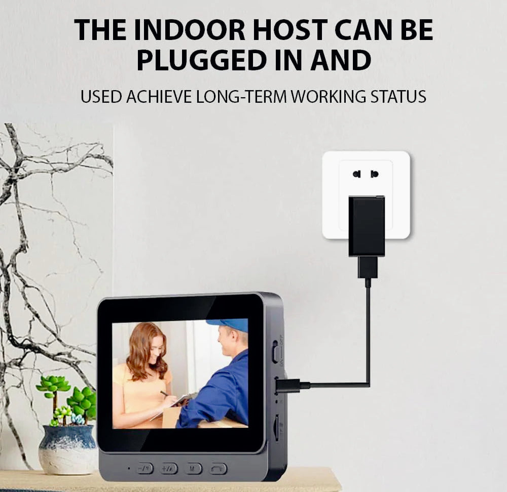 Campanello wireless ricaricabile 4,3" – audio/video + monitor SD - ambraled