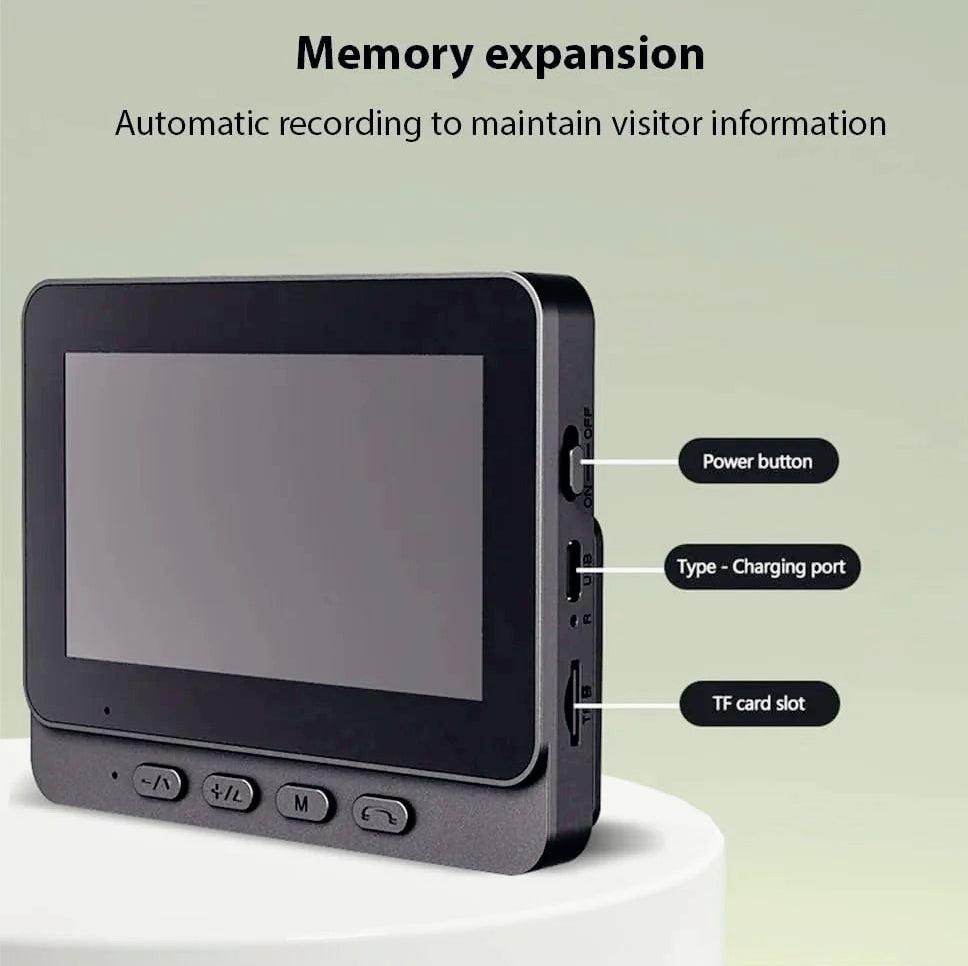 Campanello wireless ricaricabile 4,3" – audio/video + monitor SD - ambraled