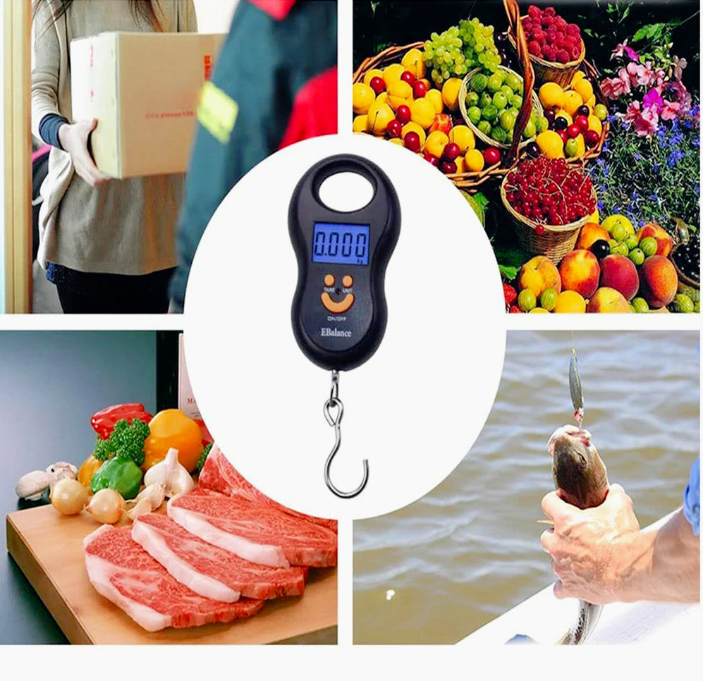 Bilancia portatile LCD – 50kg con gancio per valigie - ambraled