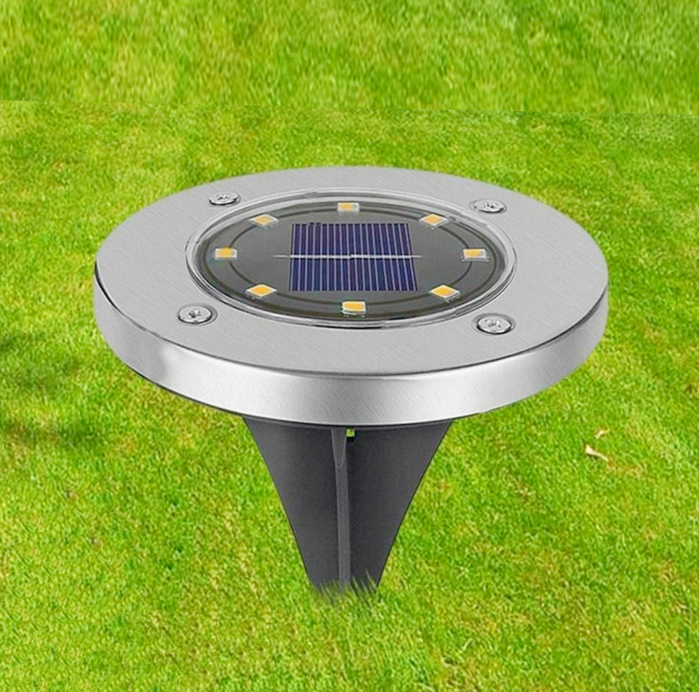 Faretto solare LED 4 picchetti – giardino IP65 luce bianca - ambraled