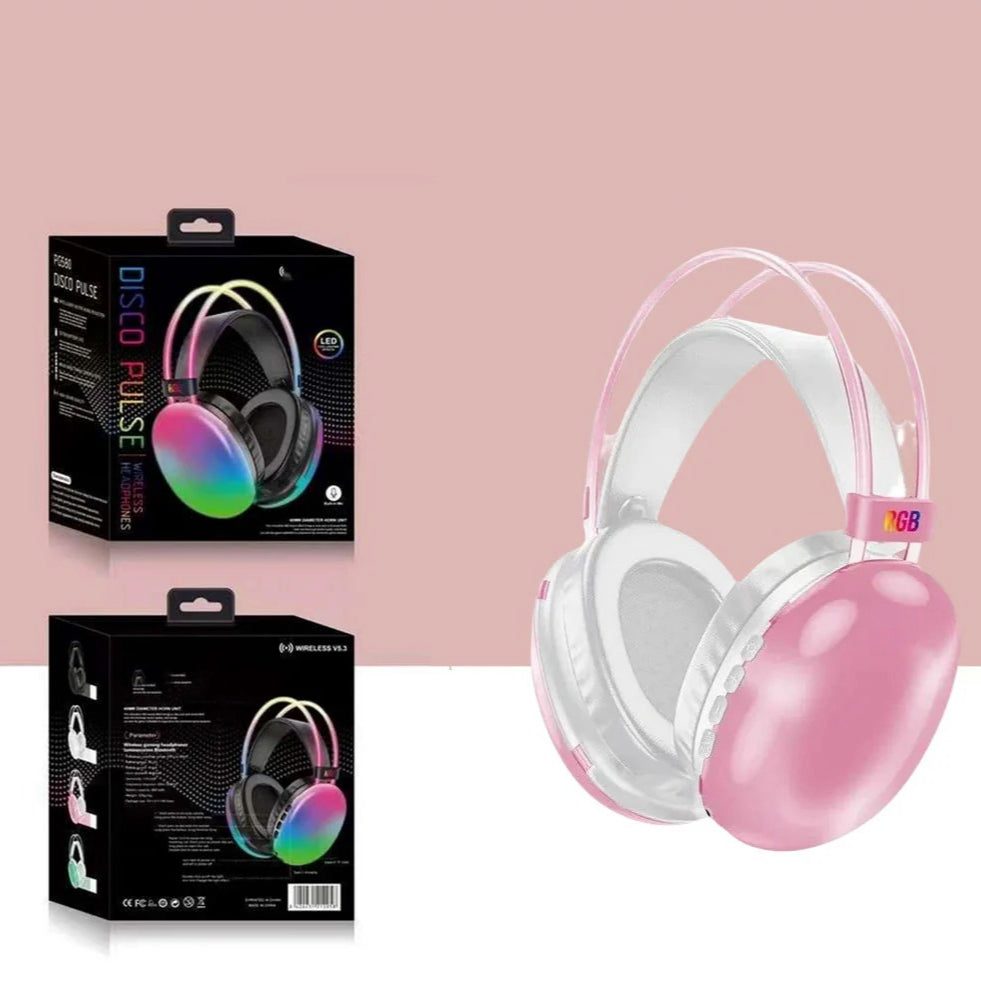 Cuffia Bluetooth ricaricabile – wireless con luci RGB per smartphone - ambraled