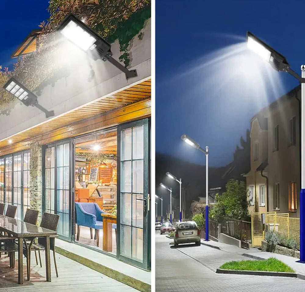 Faro LED solare 1500W – pannello crepuscolare IP65 - ambraled