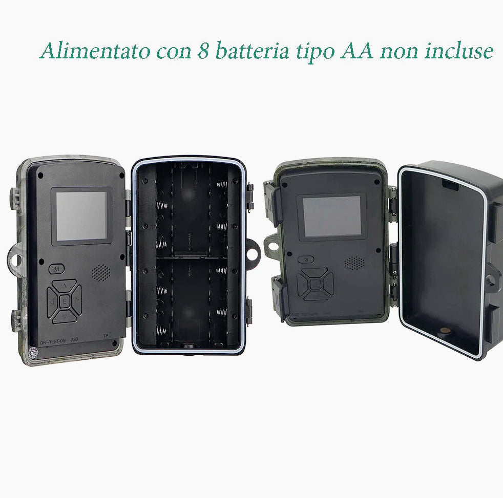 Fototrappola 2” Full HD – sensore IR LED IP66 per animali - ambraled