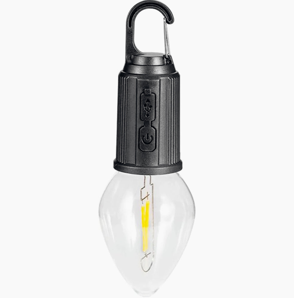 Lampadina LED a filamento ricaricabile 3 modalità di luce – Con moschettone - ambraled