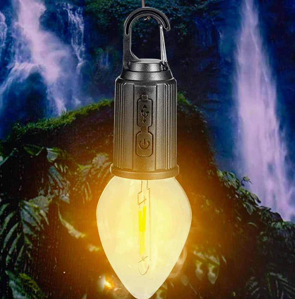 Lampadina LED a filamento ricaricabile 3 modalità di luce – Con moschettone - ambraled