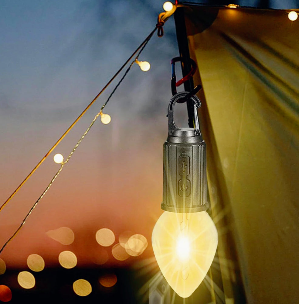 Lampadina LED a filamento ricaricabile 3 modalità di luce – Con moschettone - ambraled