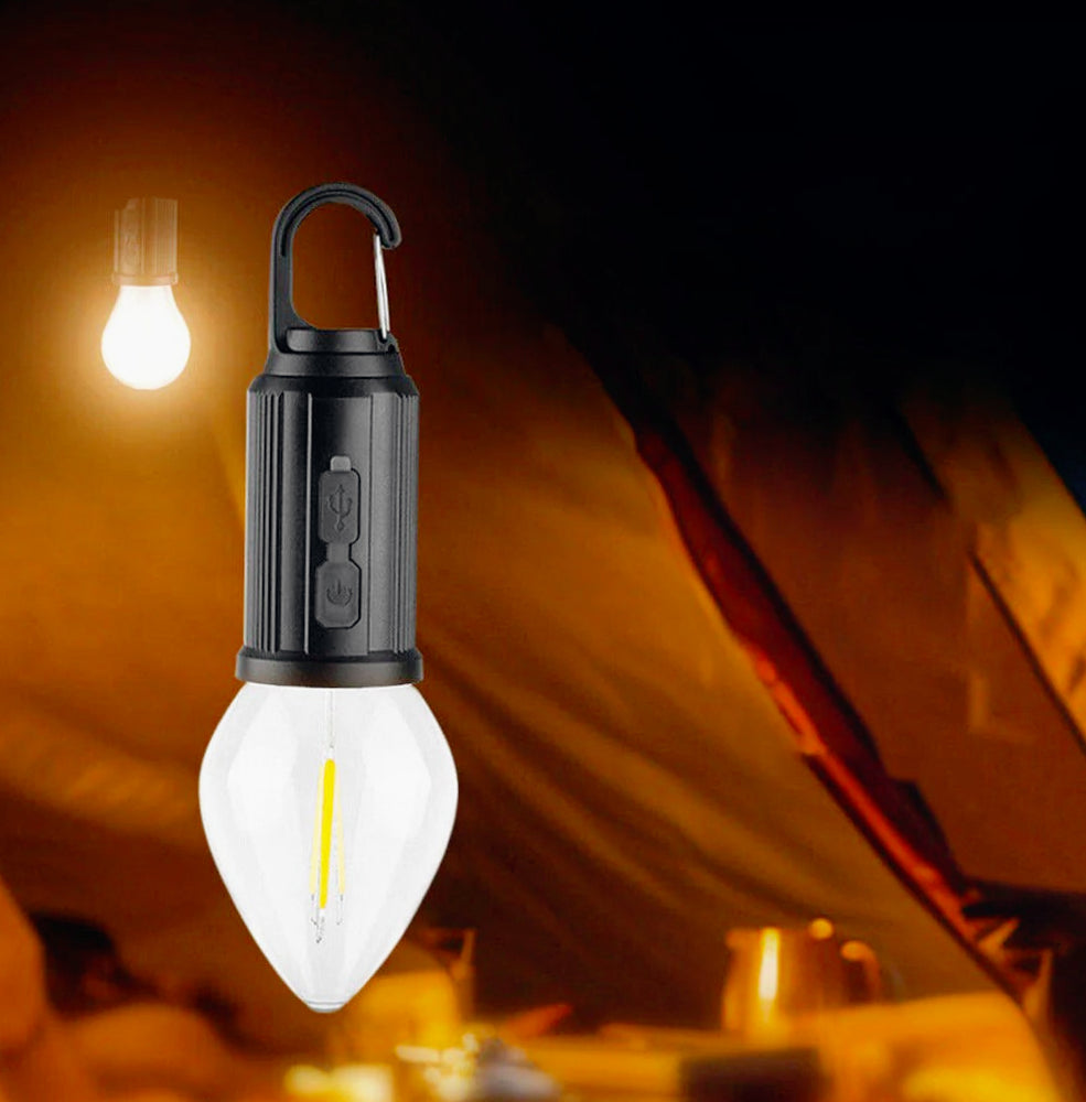 Lampadina LED a filamento ricaricabile 3 modalità di luce – Con moschettone - ambraled