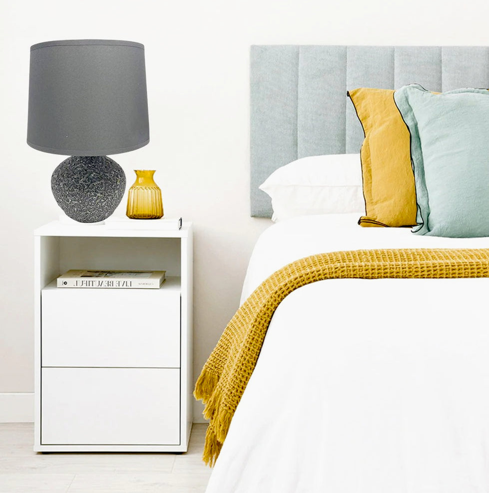 Lume in ceramica – lumetto comodino base marmo E14 - ambraled