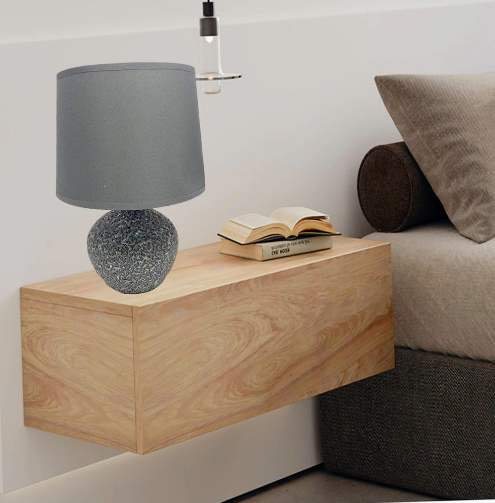 Lume in ceramica – lumetto comodino base marmo E14 - ambraled