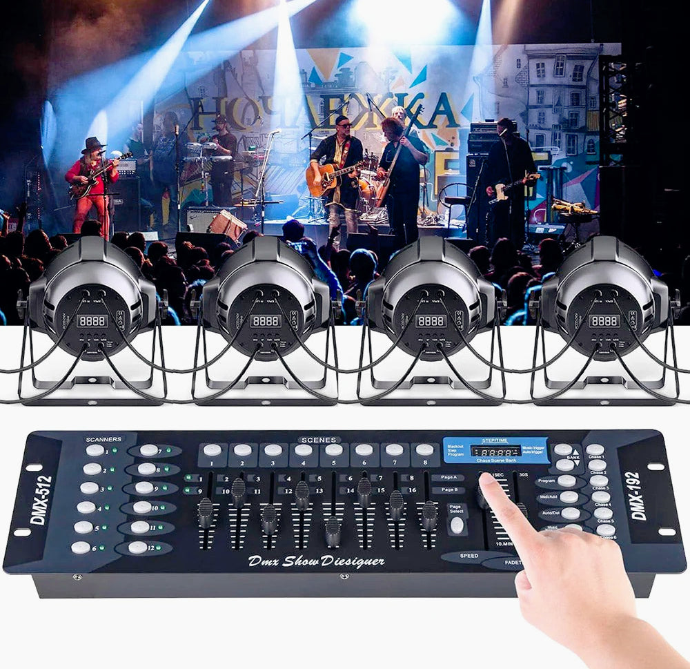 Centralina mixer luci 192 canali – DMX, display, controllo DJ - ambraled