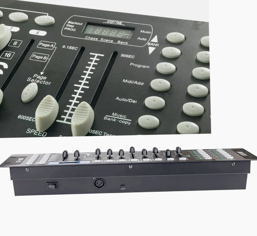 Centralina mixer luci 192 canali – DMX, display, controllo DJ - ambraled