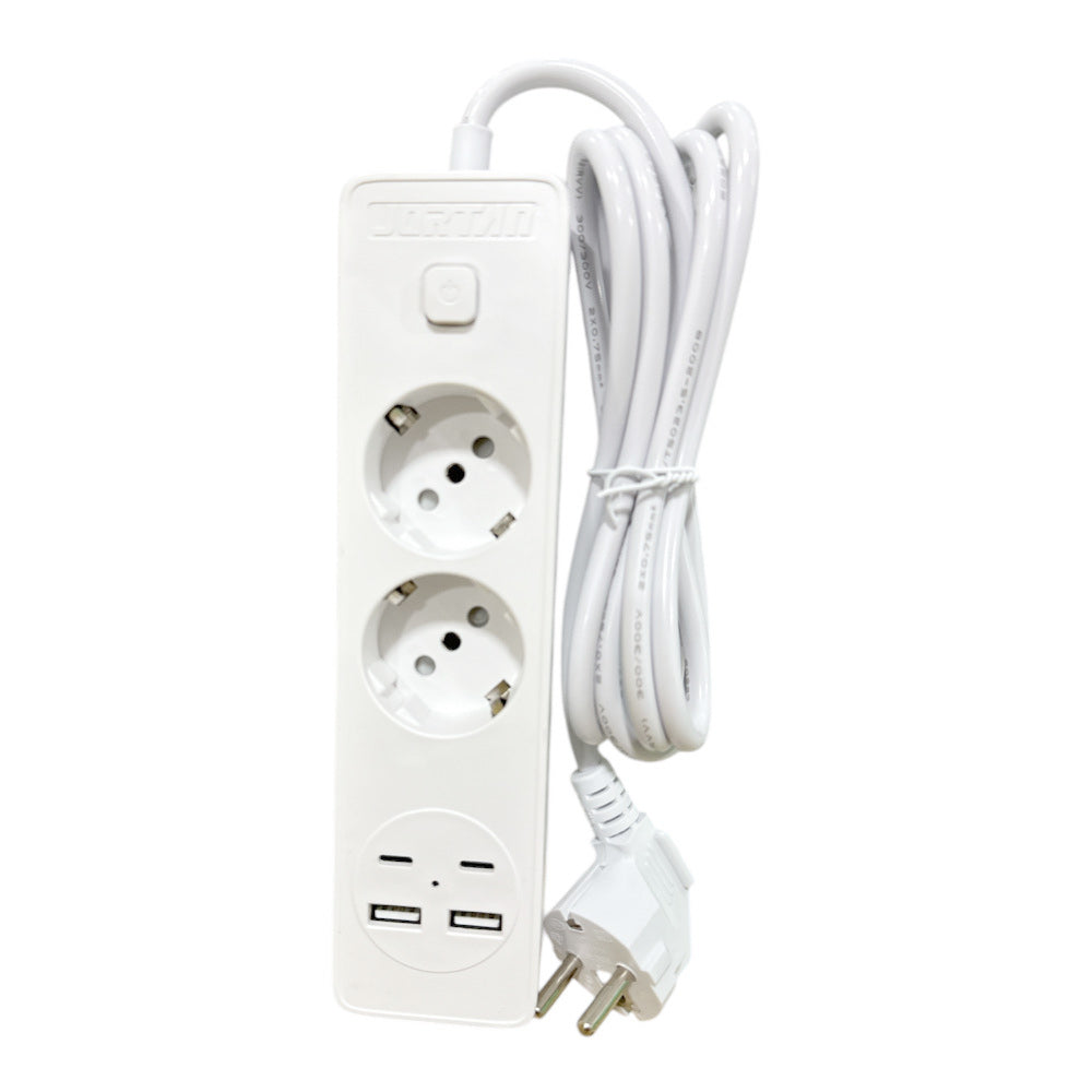 Multipresa Schuko 2-5 posti – USB-C 16A con interruttore - ambraled