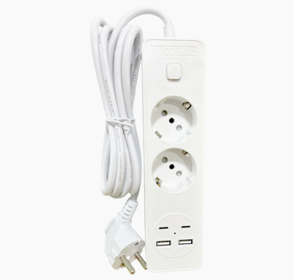 Multipresa Schuko 2-5 posti – USB-C 16A con interruttore - ambraled