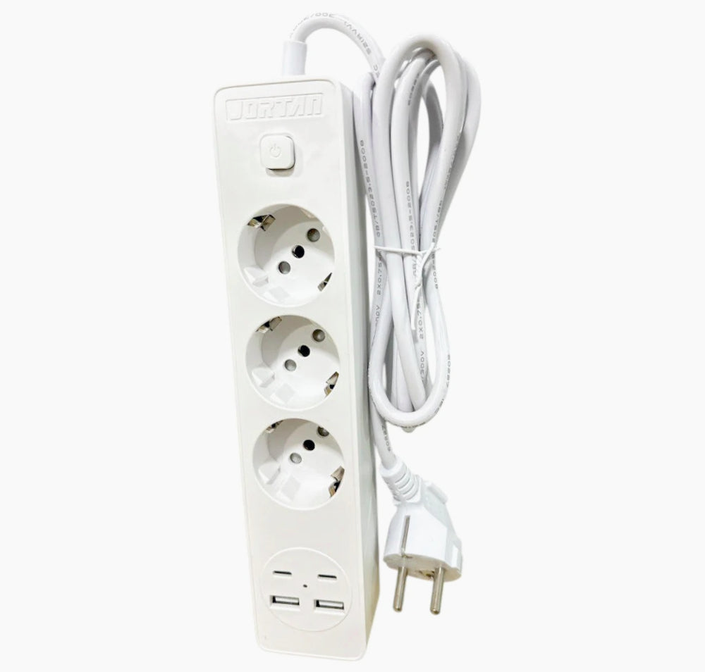Multipresa Schuko 2-5 posti – USB-C 16A con interruttore - ambraled