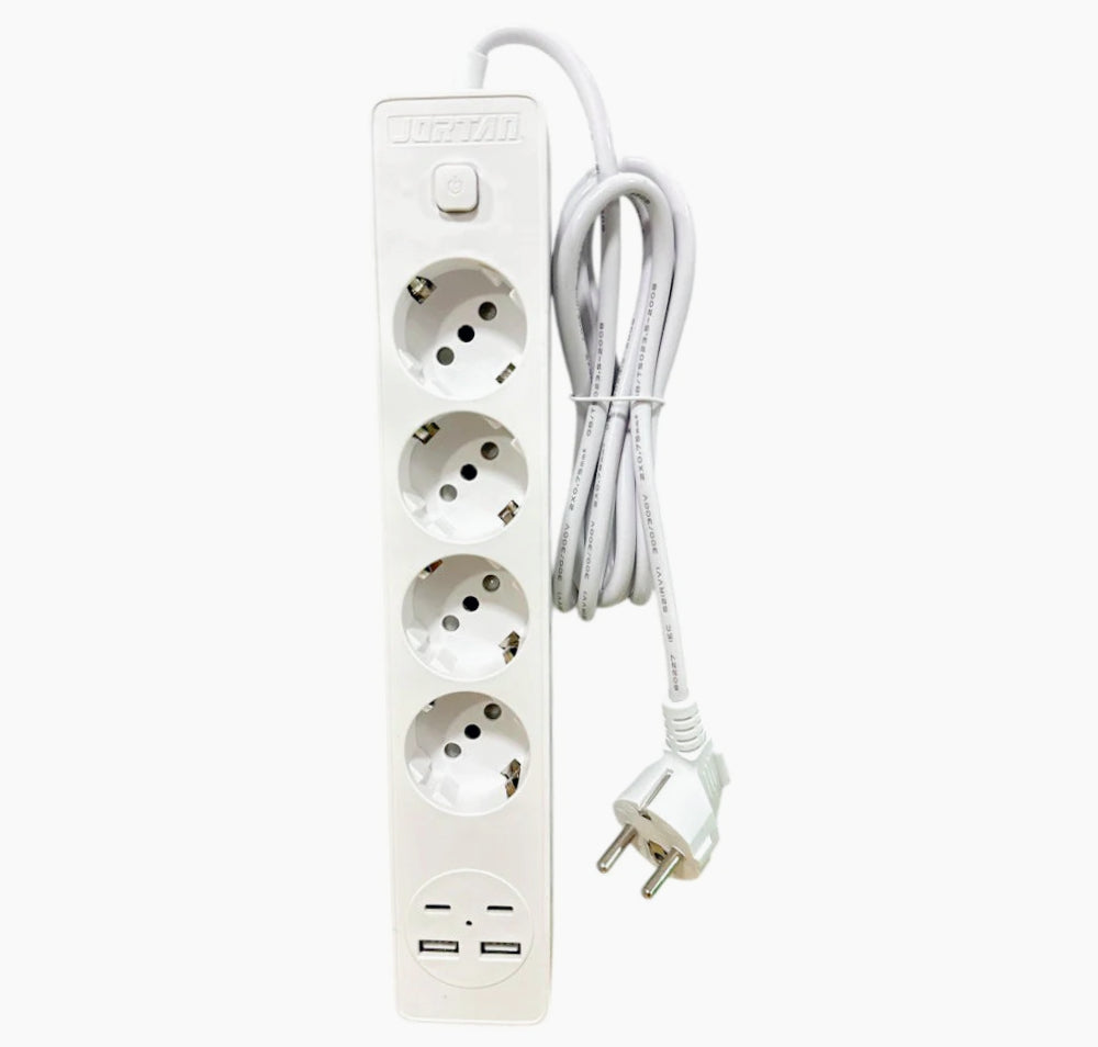 Multipresa Schuko 2-5 posti – USB-C 16A con interruttore - ambraled