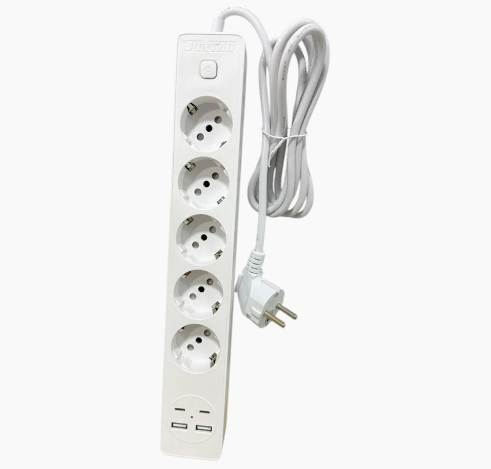 Multipresa Schuko 2-5 posti – USB-C 16A con interruttore - ambraled