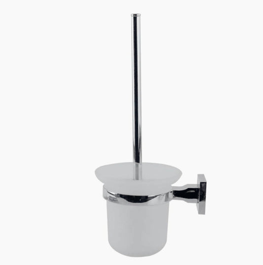 Acciaio portascopino con bicchiere vetro opaco + sistema fissaggio flex - ambraled