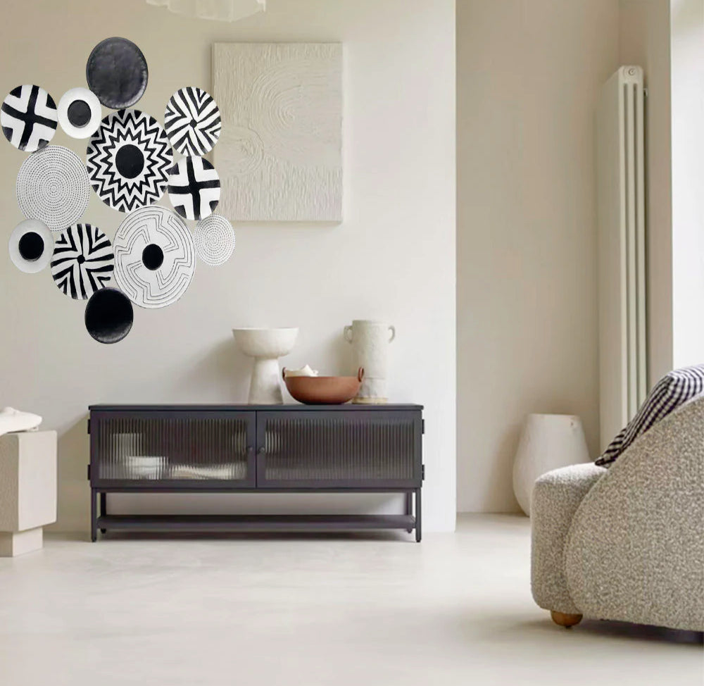 Quadro decorativo in metallo etnico – Pannello artistico per parete moderno